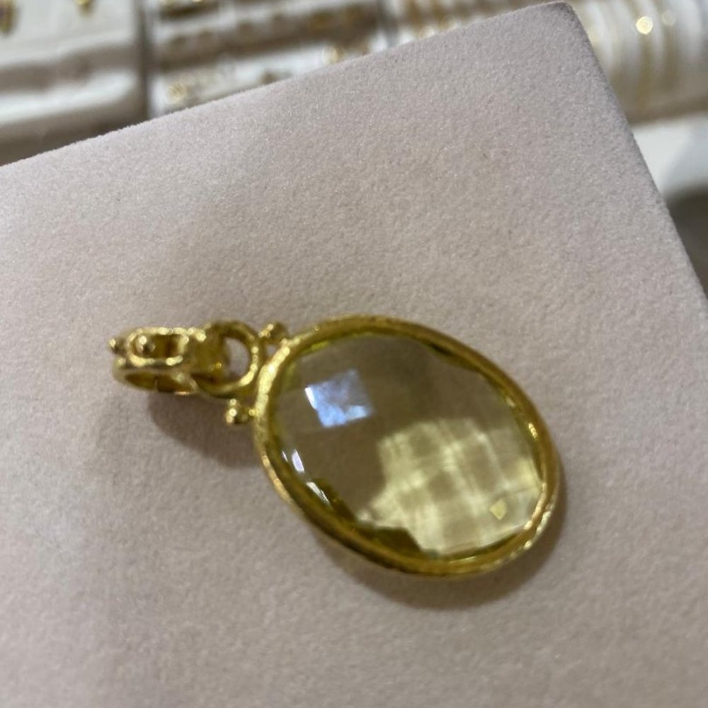 Elizabeth Locke 19K Citrine Pendant